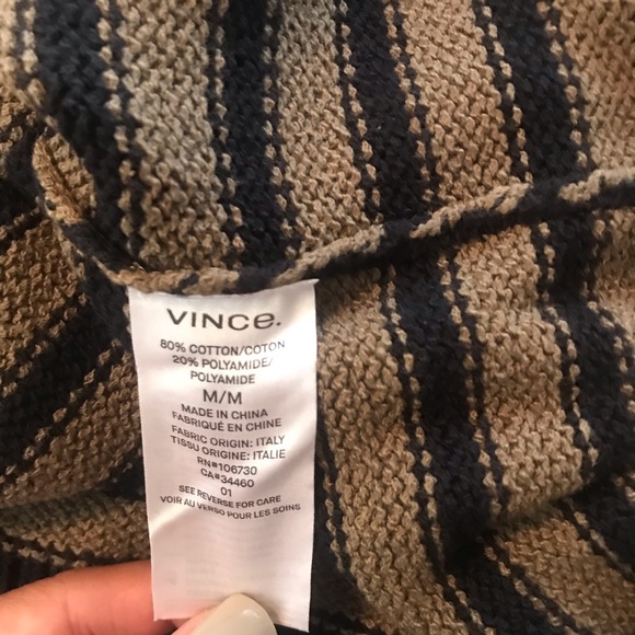 Vince Striped Cotton Cropped Shell Sweater - Picture 8 of 8